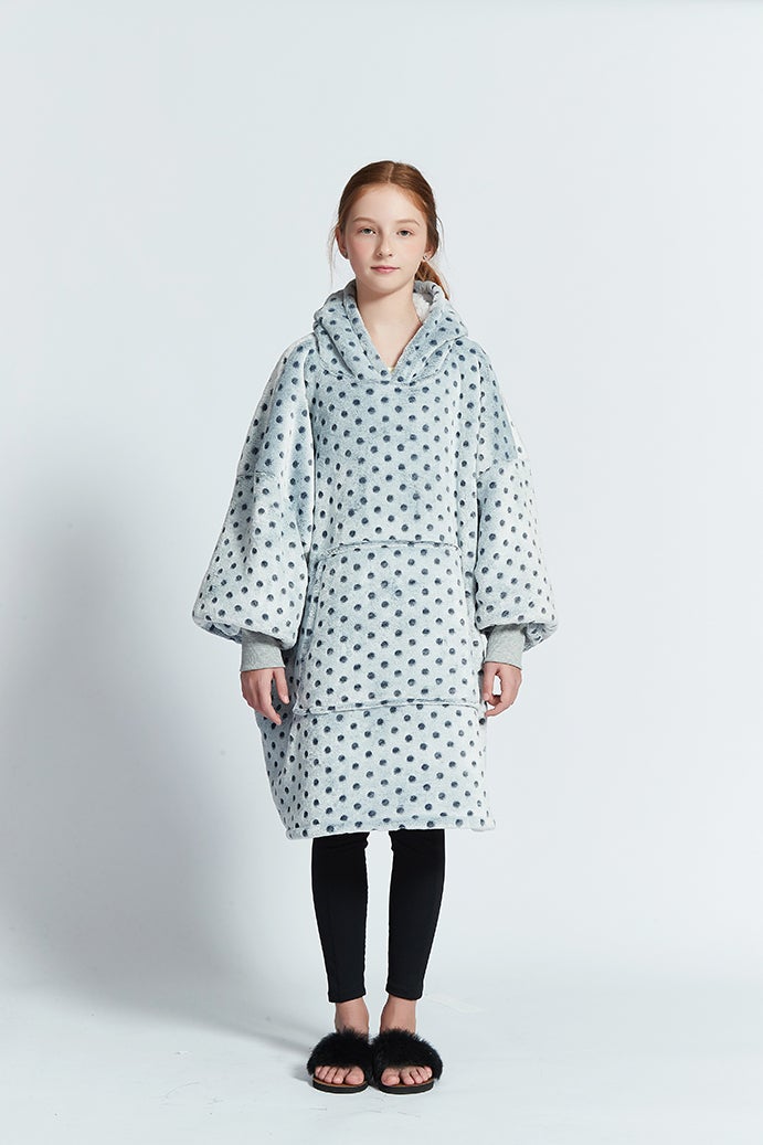 Gray Wave Polka Kids Oodie`
