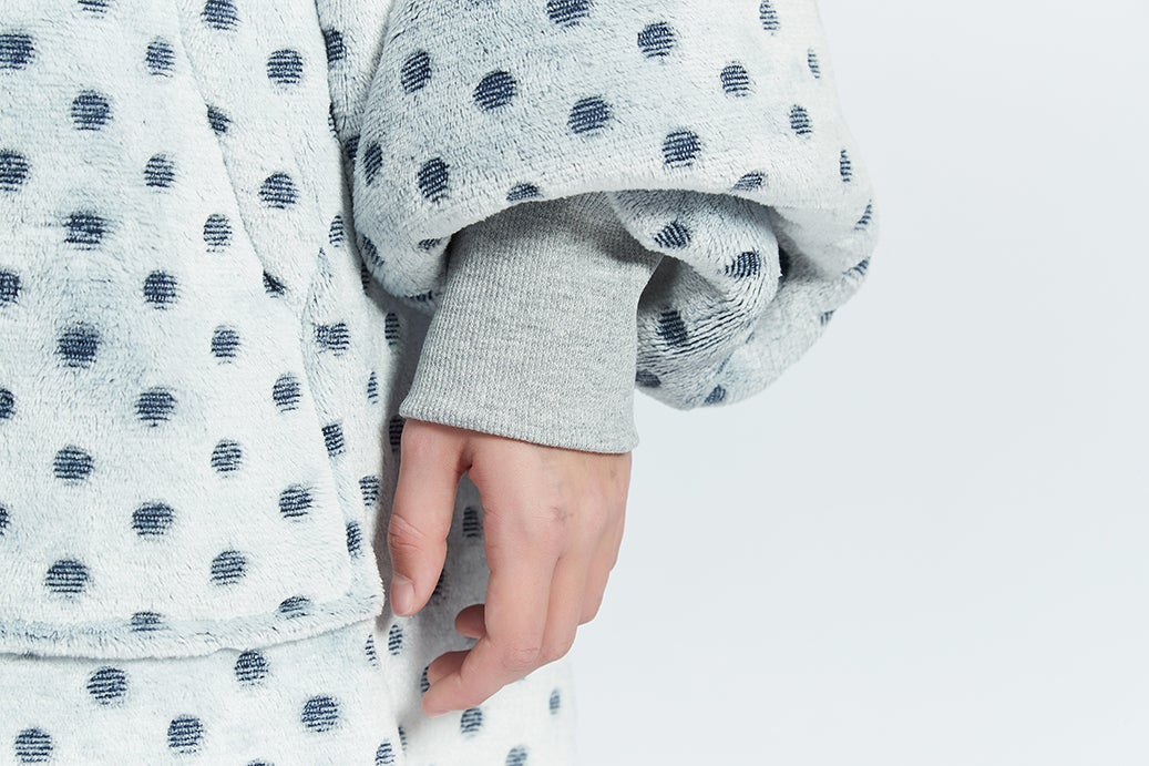 Gray Wave Polka Kids Oodie