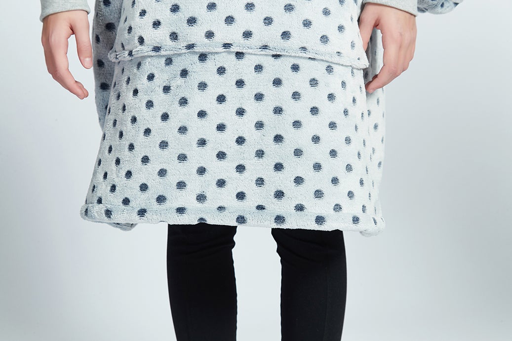 Gray Wave Polka Kids Oodie