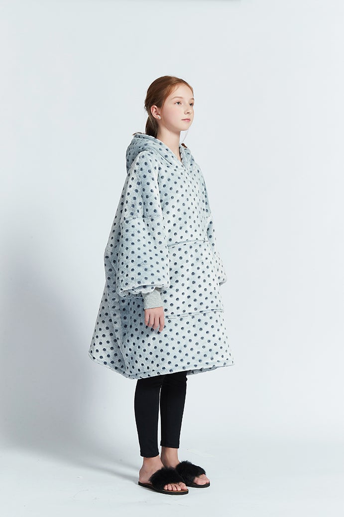 Gray Wave Polka Kids Oodie
